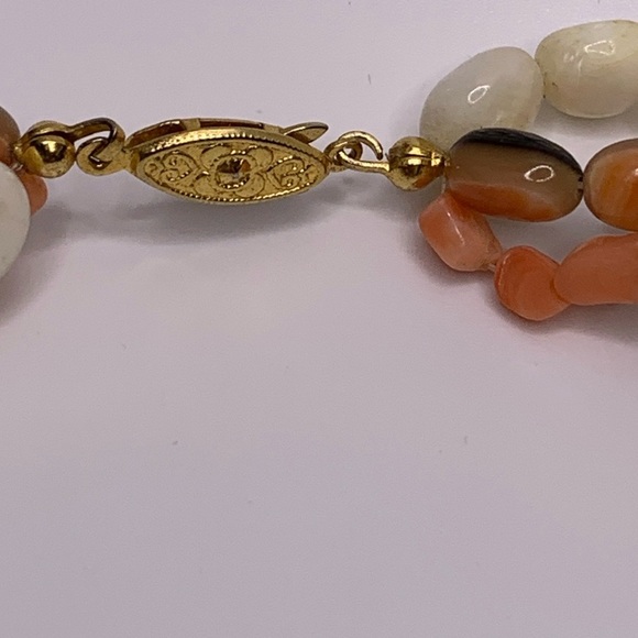 ♥️SALE! 3for$15 Vintage Twisted Triple-Strand Necklace Orange Cream 26” - Picture 5 of 5